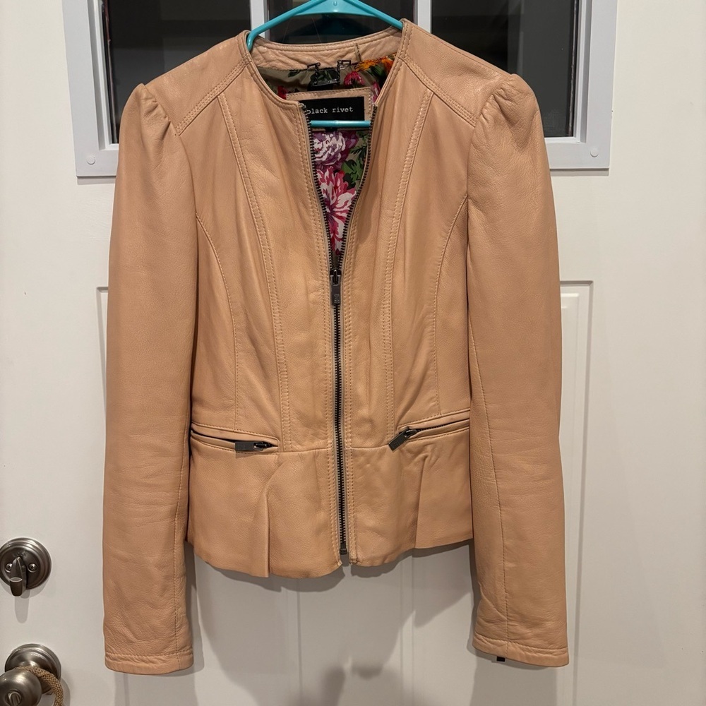 Black Rivet Genuine Leather Jacket